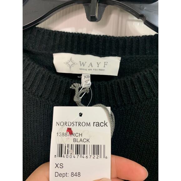 WAYF Womens Lola Sweaterdress Mock Neck Mini black dress size S NWT - Picture 6 of 6